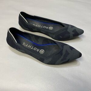 Rothy’s Women’s The Point Flats Size 6 Grey Camo Slip On Casual Comfy